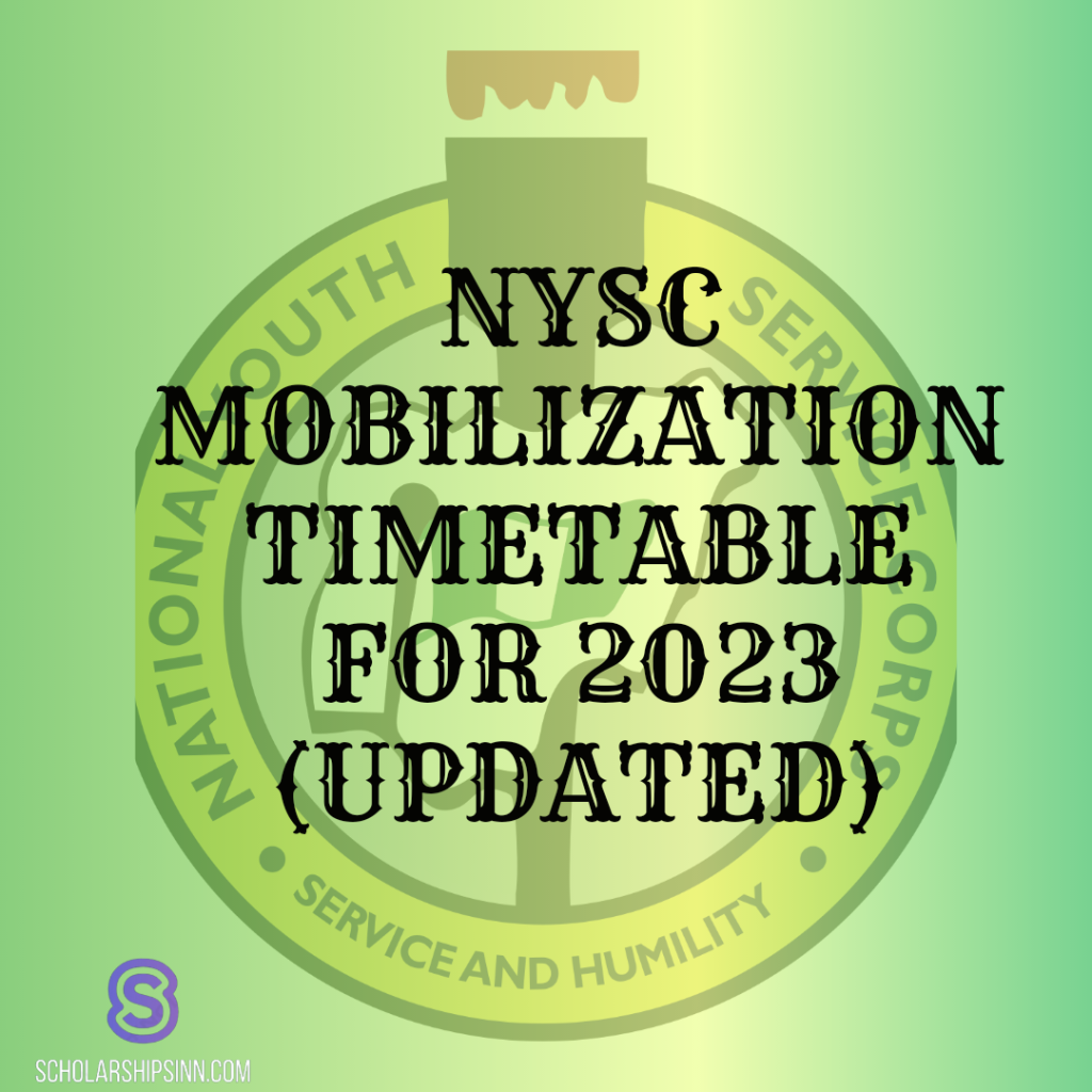 Nysc Mobilization Timetable For Updated